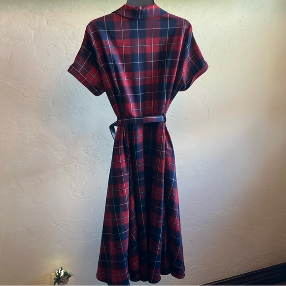 Collectif Red and Blue Plaid Caterina Swing Dress - Picture 10 of 10